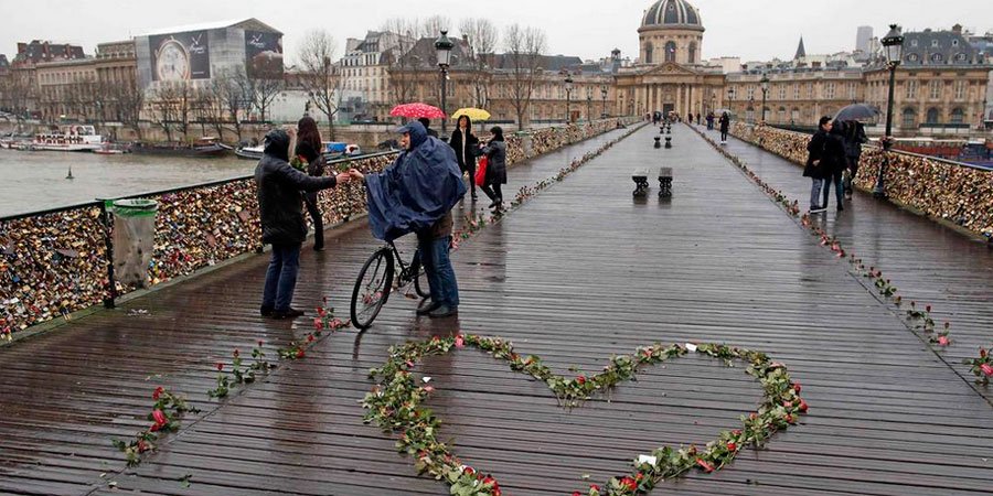 Puente de los Candados del amor en Paris